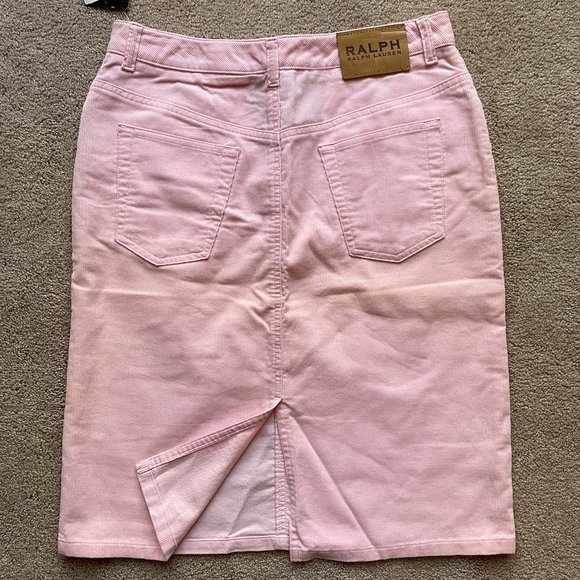 RALPH Ralph Lauren Corduroy Pencil Skirt in Light Pink - Picture 2 of 4